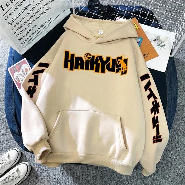Толстовки с принтами японского аниме Haikyuu, мужские новые модные флисовые толстовки в стиле хип-хоп, пуловеры с круглым вырезом, милая мужская одежда