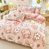 Winter Milk Fleece Bedding Four-piece Set Double-sided Fleece Thickened Sheets Quilt Cover Pillowcase