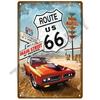Металлическая табличка Route 66, металлический плакат, жестяная табличка, настенные плакаты, винтажный ретро-эстетический декор комнаты, настенное искусство, украшение