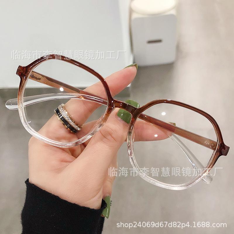 Anti-Blue Glasses Women'S Polygonal Glasses Student Tide Small Myopia Glasses Finished Glasses Frame