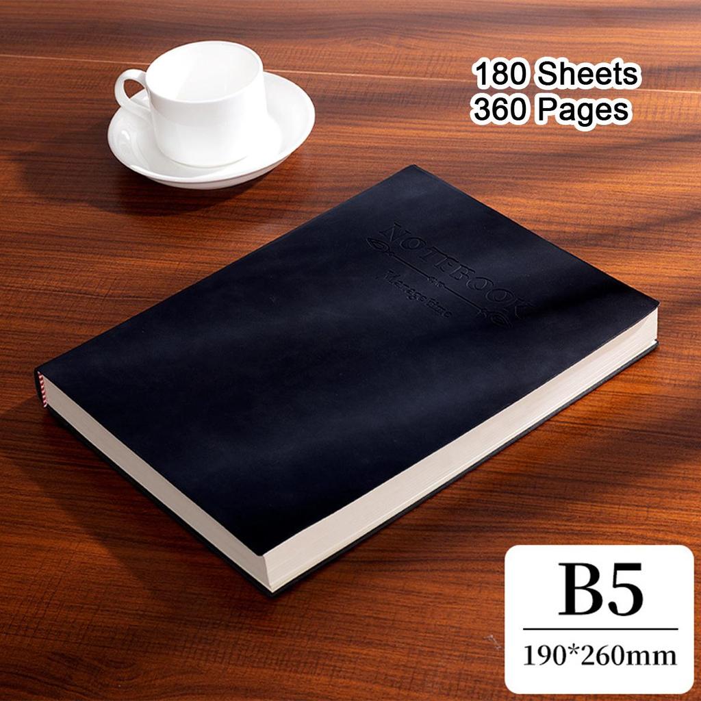 A4/A5/B5 Soft Leather Notebook, Lined Pages, Business Meeting Record Book, Notepad, Student Diary, Subject Notes, 180 Sheets