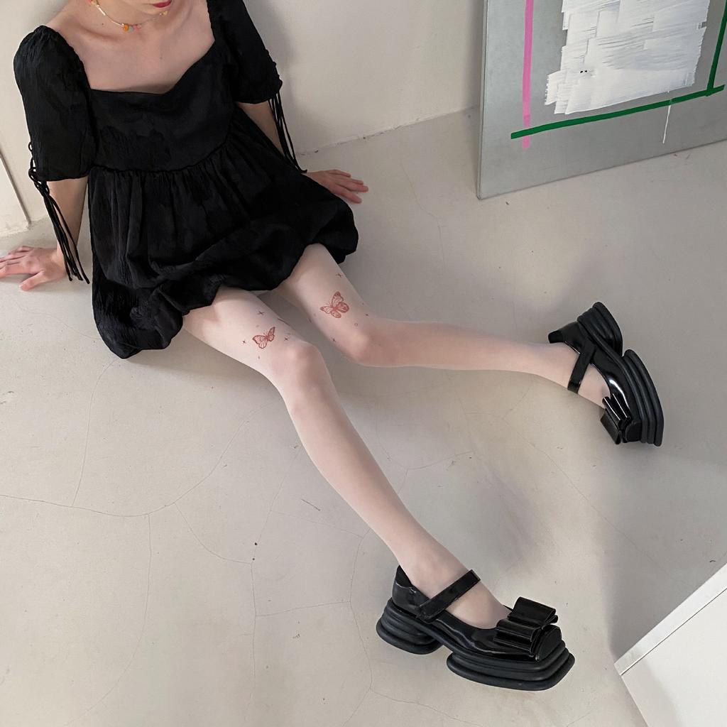 Сетчатые колготки с принтом в виде сердца, ажурные кружевные нейлоновые колготки в стиле Лолиты, чулки, нижнее белье, чулочно-носочные изделия, женские колготки в японском стиле