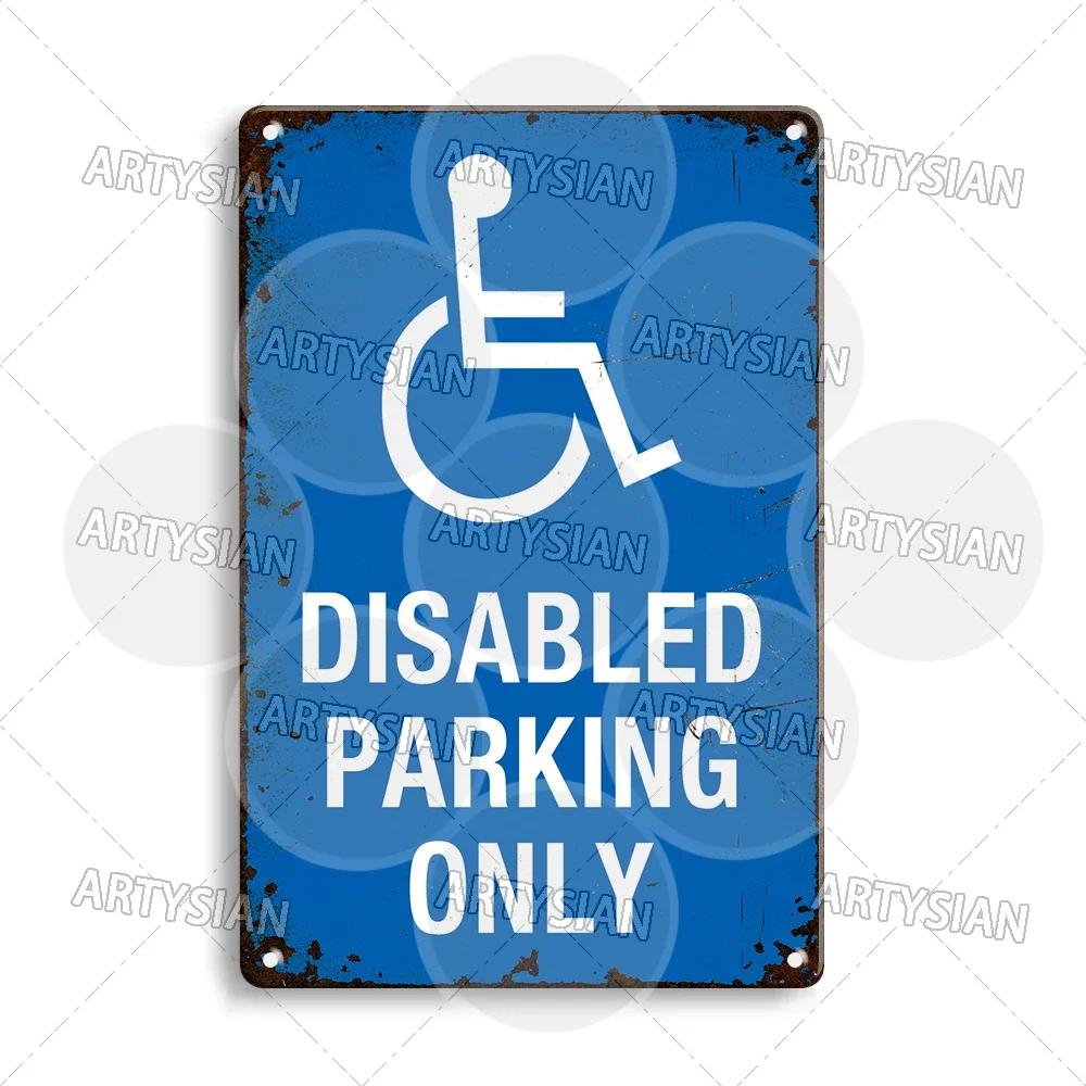 Vintage Parking Metal Sign Bicycle Disabled Motor cycle Parking Retro Metal Plaque Do not Attach Bikes To The Fence