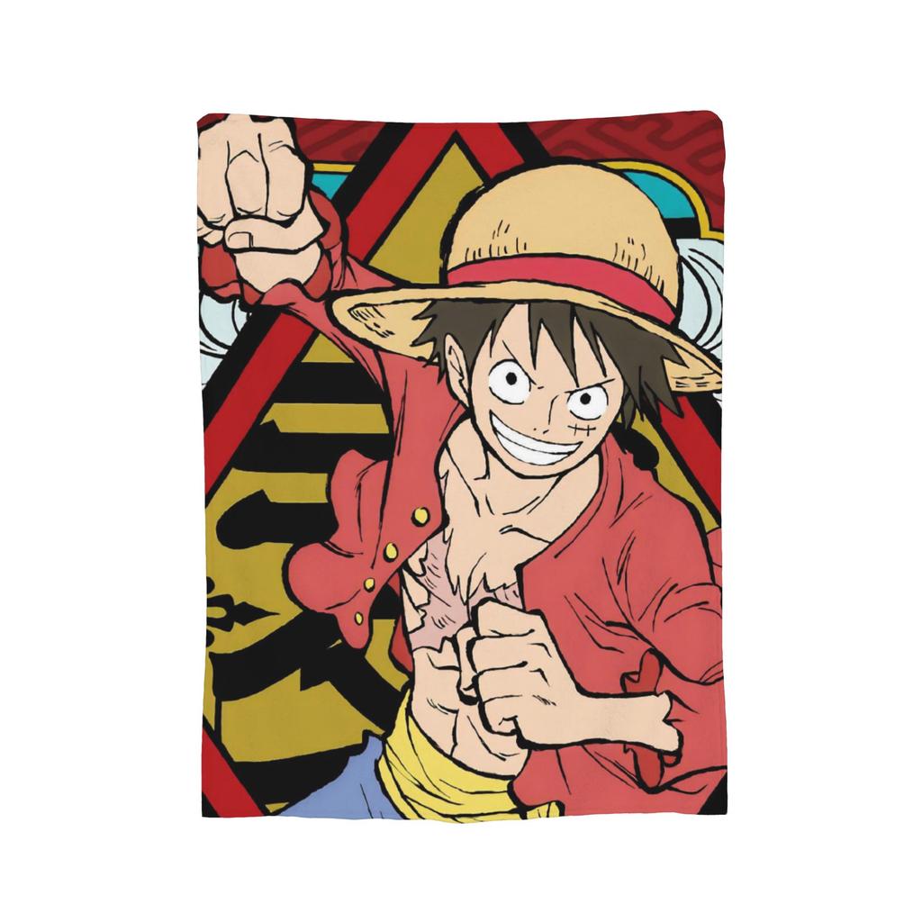 Luffy Anime Fleece Throw Blanket Luffy Zoro Sanji Blankets for Bed Car Super Soft Bedding Throws,