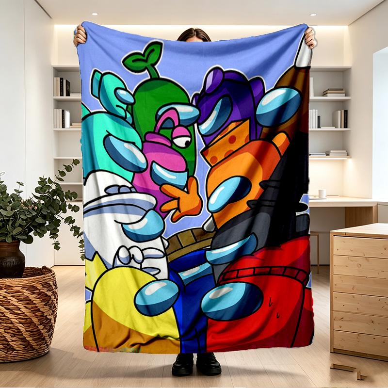 Among Us Print Blanket - Soft & Comfortable, for Bedroom, Travel, Sofa, Home Decoration - Birthday Christmas Gift for Friend