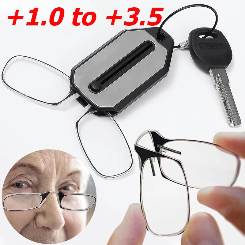 Безободковые очки для пресбиопии, Мини-портативный брелок, Очки для чтения, Очки для чтения для пожилых