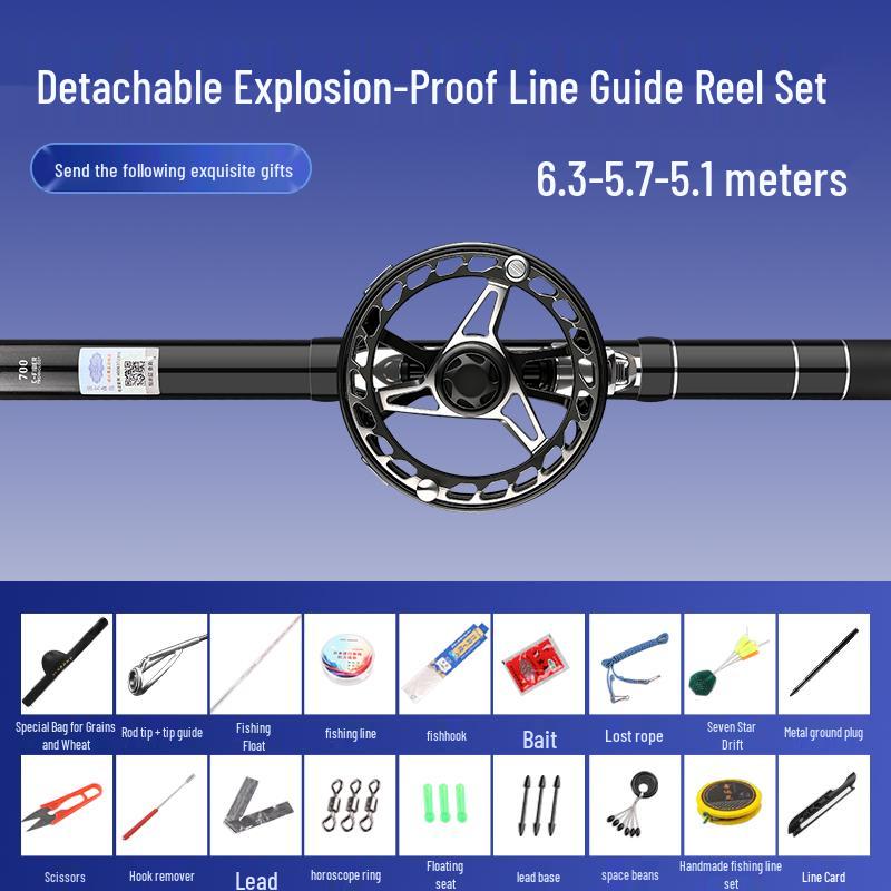 Super Hard 19-Tune Fishing Rod - Wheat & Corn Design, No-Cut Front-Casting, Lightweight Multi-Position Hand Rod Combo.