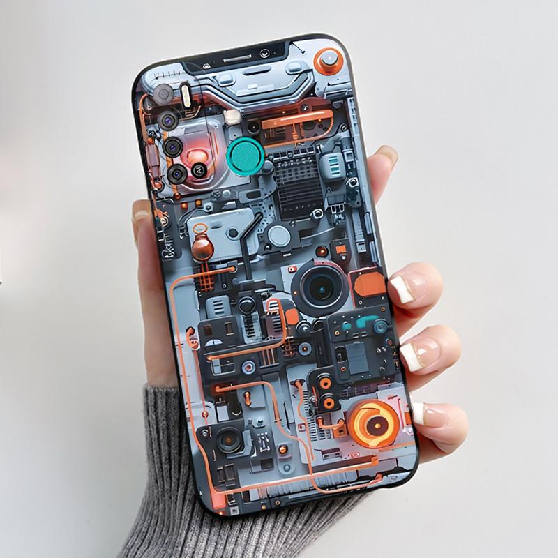 Защитный противоударный мягкий чехол для телефона Tecno LC7/Pouvoir 4/Pouvoir 4 Pro/LC8/Spark Power 2 Черный чехол Уникальный дизайн Обложка