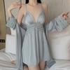 Пижамный комплект женский сексуальный пижамный комплект атласный мягкий платье с открытой спиной на подтяжках с бюстгальтером пижамный комплект женский