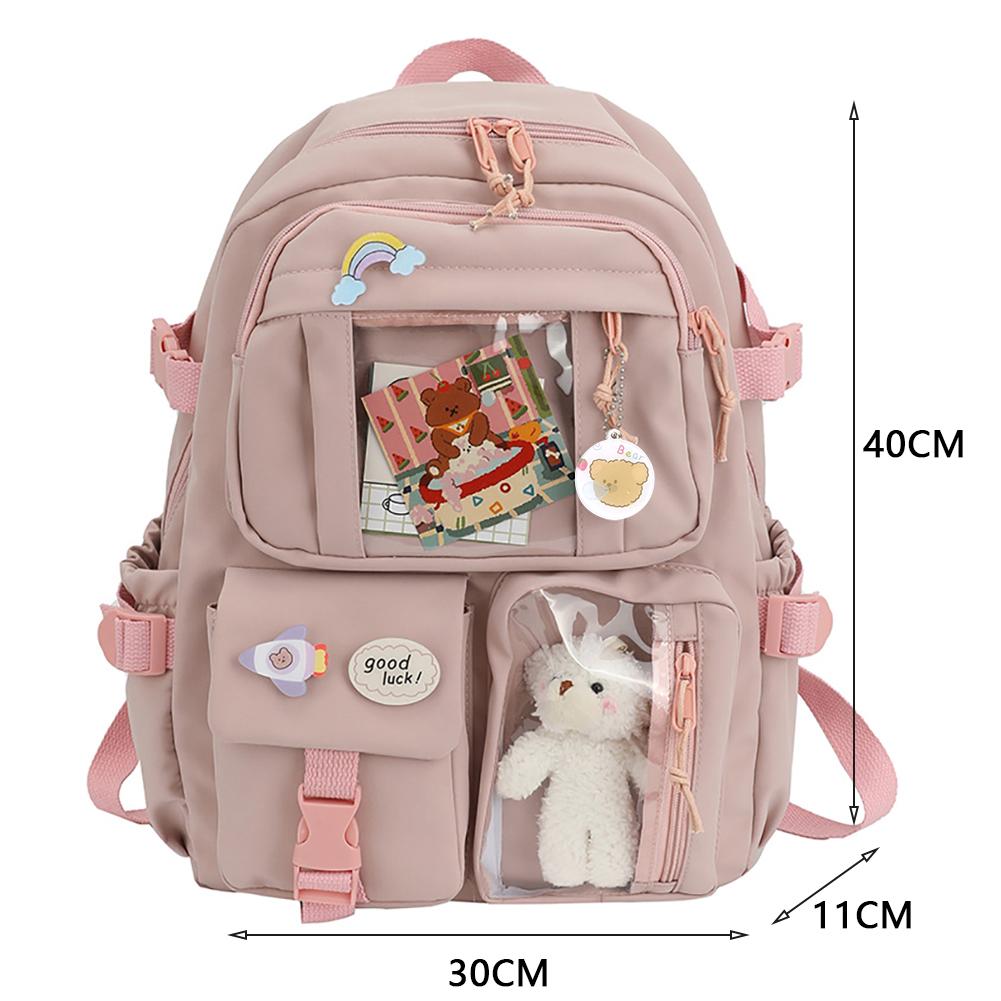 Preppy Style Large Capacity Students School Bags Casual Canvas Female Backpack Fashion Patchwork Women Knapsack with Card Badge