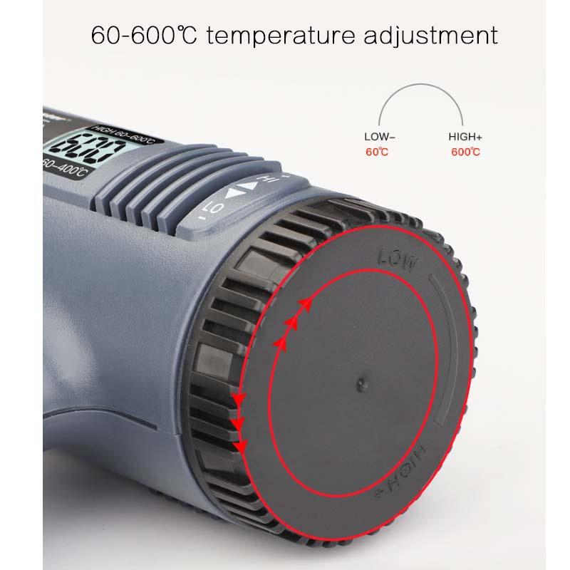 220 В фен с цифровым дисплеем, регулируемый контроль температуры, фен, термопайка, термоусадочная упаковка, термоэлектрический инструмент