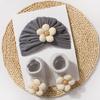Comfortable Newborn Hat with Socks Sweet Big Flower Infant Socks Set  Photo Props