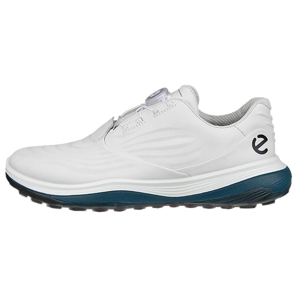 ECCO GOLF LT1 Genuine Leather Waterproof Golf Shoes 13227461203 cm 3E Men's White/Petrol 25.0