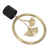 Ginkgo Leaf Statue Exquisite Details Wooden Base Elegant Gold Color Metal Ginkgo Sculpture for Bedroom Office Cafe