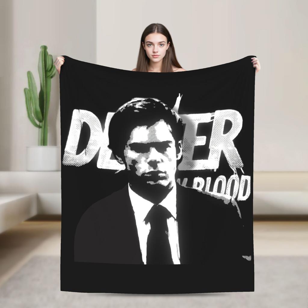 Dexter TV Show Movie Poster  Blanket Flannel Spring Autumn Morgan  Lightweight Thin Throw Blankets for Sofa Car Bedding Throws