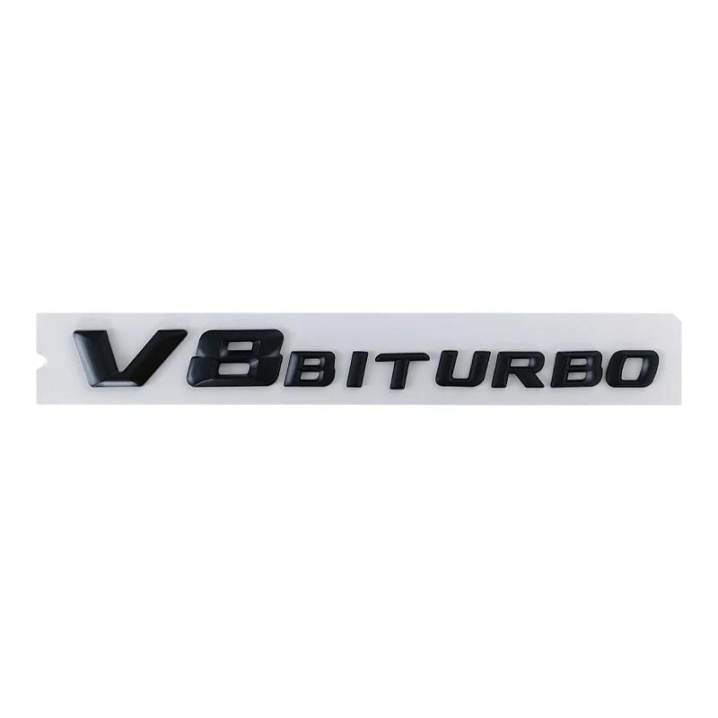 3d ABS V8 Biturbo Emblem Car Fender Badge Decal For C63S C63 E63 CLS63 V8 Biturbo Sticker Accessories