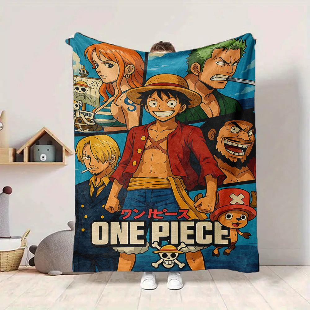 1 шт. ПЛЕД Фланелевый ONE PIECE HD Печать Легкий Мягкий Теплый Всесезонный Плед для Дивана, Кровати, Путешествий, Кемпинга Машинная стирка