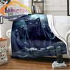 Mystery Cat and Satan  Fluffy Blanket  Warmth Soft Plush Sofa Throw  Square  Blanket Tourist blanket{Customize Your Picture}