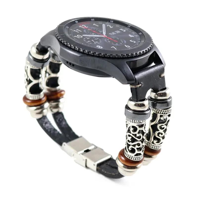 Кожаный ремешок для часов для samsung Galaxy watch 3/Gear S3 frontier 22 мм Ретро ремешок для Amazfit GTR 4-3-3pro-2e/Huawei gt 4-3-2 46 мм