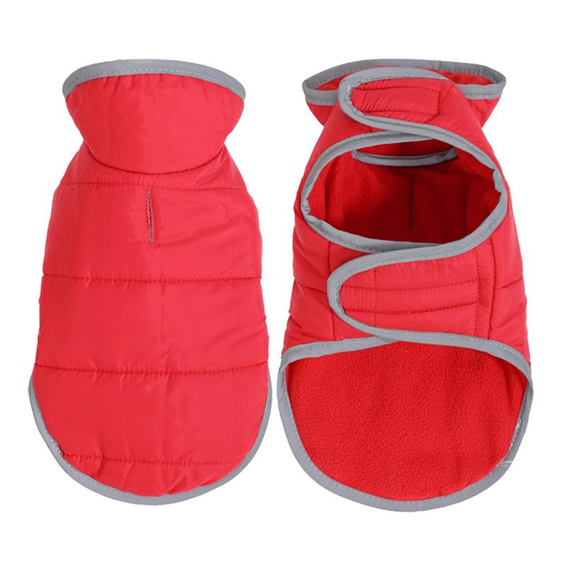 Warm Soft Dog Coat Jacket High Collar Vest for Small Dogs Teddy Puppy Winter Clothes with Magic Tape Design