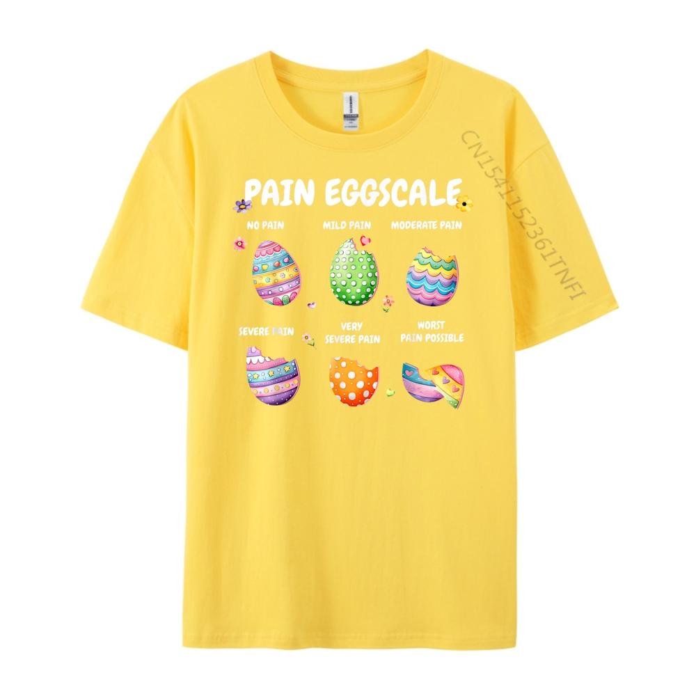 Cute Eggs Pain Scale Easter Day Nurse Triage Pain Assessment Fashion T Shirt Men Short Sleeve Tee