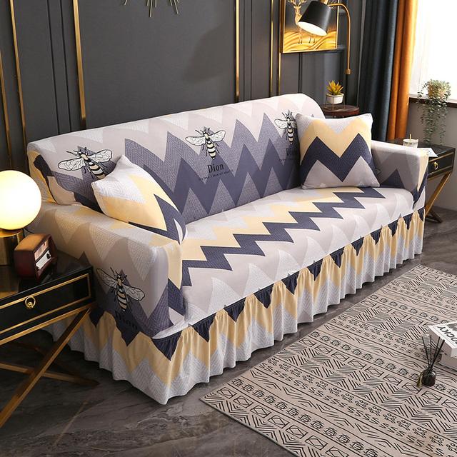 Дизайны Чехол для дивана с принтом и подушками для дивана, кушетки, шезлонга, эластичный чехол с узором в гостиной