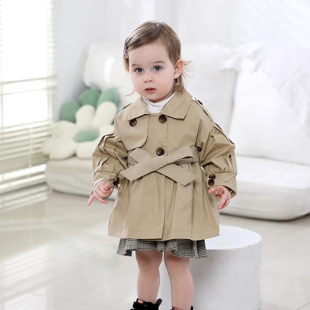 Children's Clothing Girls' Coat Kids Jacket Children's Spring Autumn Korean Style Cute Long Trench Baby Girls Windbreaker