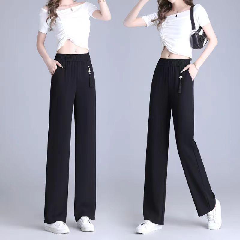 High Waist Slim Wide-Leg Pants for Women, Spring/Summer.