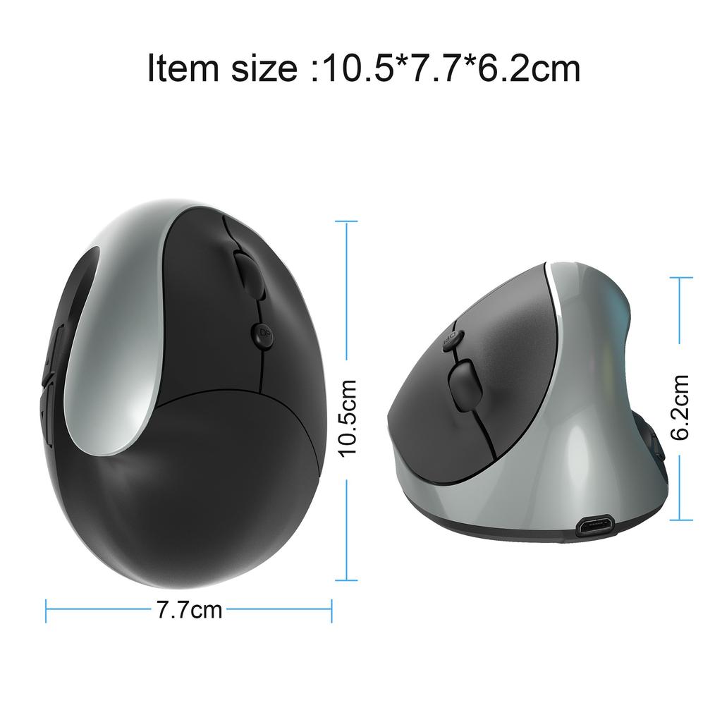 HXSJ X10 2.4G Беспроводная Вертикальная Мышь Эргономичная Мышь 3-ступенчатая Регулируемая DPI Встроенный 600 мАч