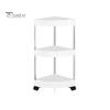 Storage Rack Rolling Cart with Multiple Layers Large Capacity 360-Degree Wheels Design Floor-standing Bathroom Corner Triangle Shelf
