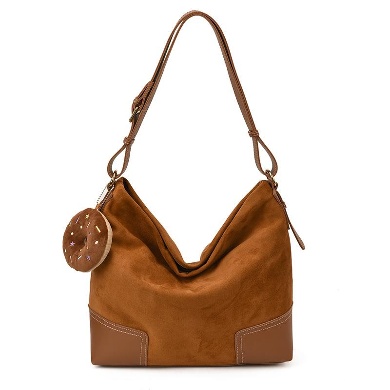 Retro matte tote bag 2026 autumn and winter new simple large-capacity student class armpit bag shoulder messenger bag