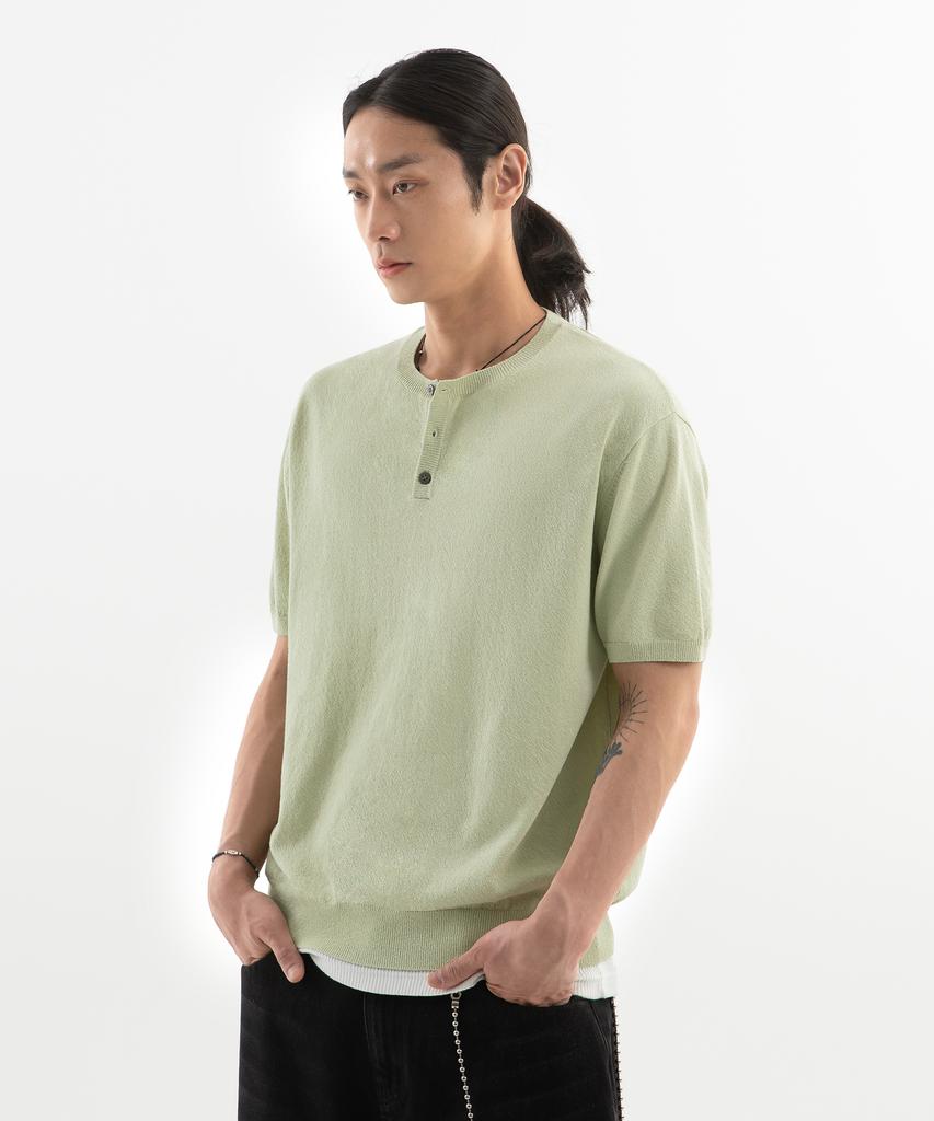 BRENSON Стильная washable футболка-henley с коротким рукавом и вырезом-henley ( 5 цветов )