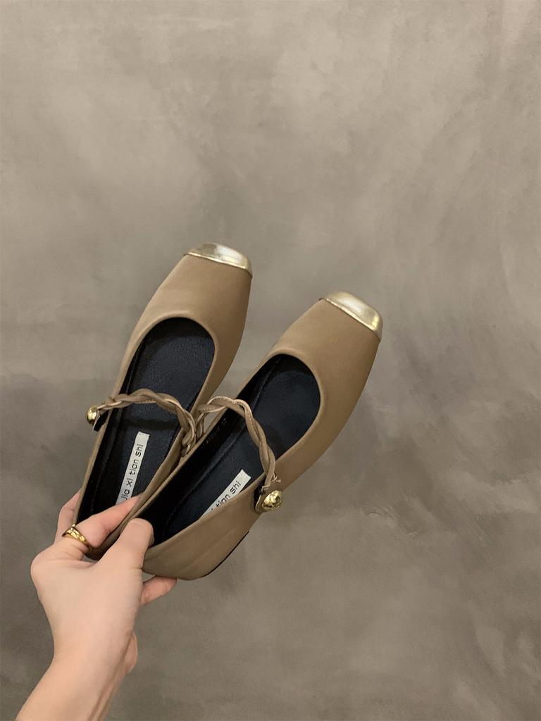 Flat-bottomed French Black Mary Jane Single Shoes Fairy Shoes 2025 New Spring and Autumn Red Evening Gentle Shoes