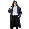PVC Women Men's Waterproof Long Windbreaker Raincoats Vintage Green Navy Hooded Trench Coat Male Outdoor Hiking Fishing Clothing For Men
