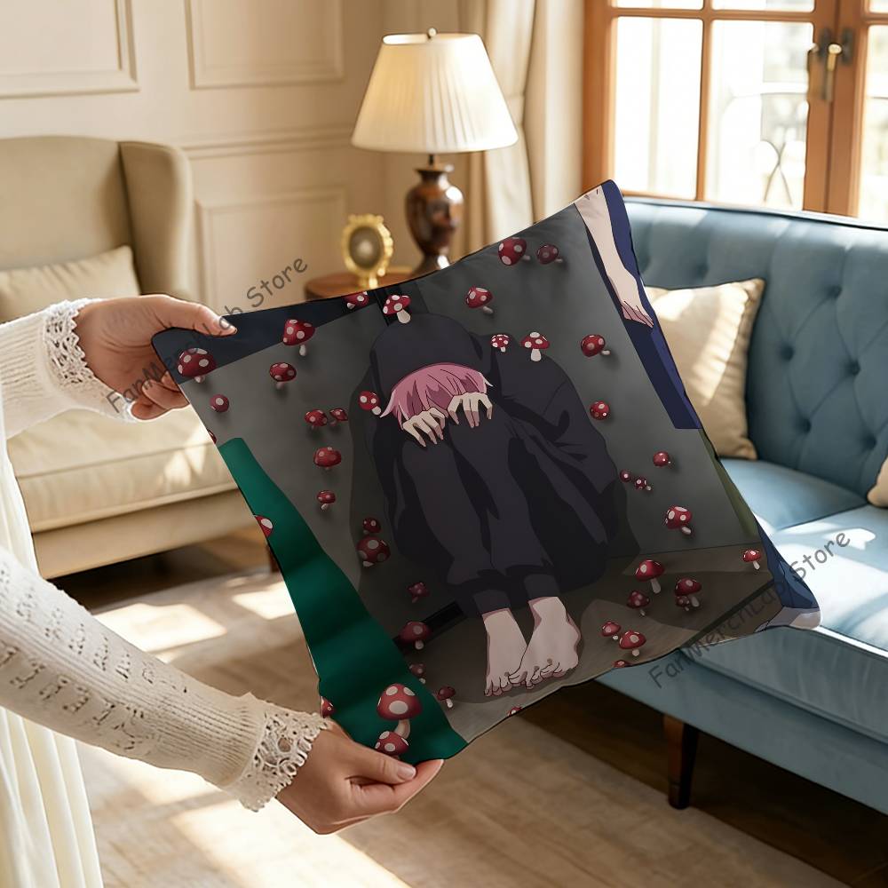 TTamon Anime Fukuhara Pillow Covers Cartoon Sofa Decorative Home Doublesided Printing Short Plush Cute Cushion Cover