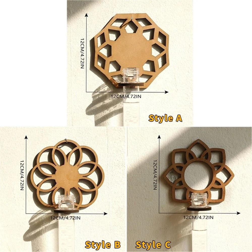 Wooden Wall Mounted Planter Flower Shaped Flower Stand Hydroponic Planter Shelf Hydroponics