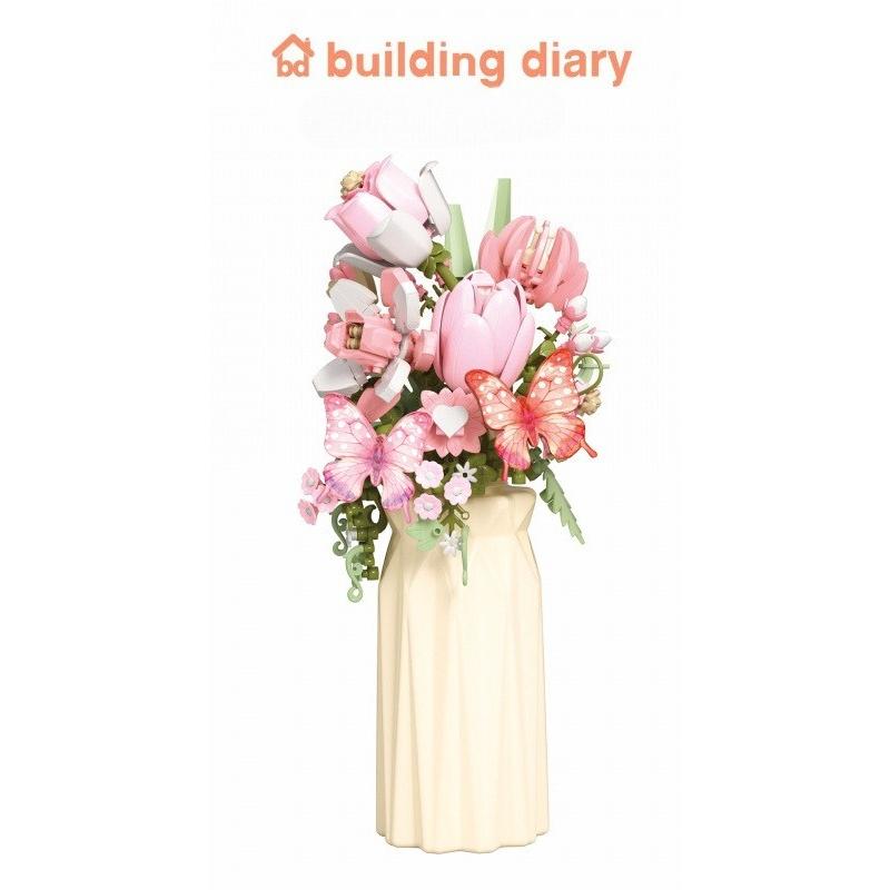 Romantic Flower Bouquets Building Blocks Set - Floral Assembly Construction Toy For  Holiday Gift Idea