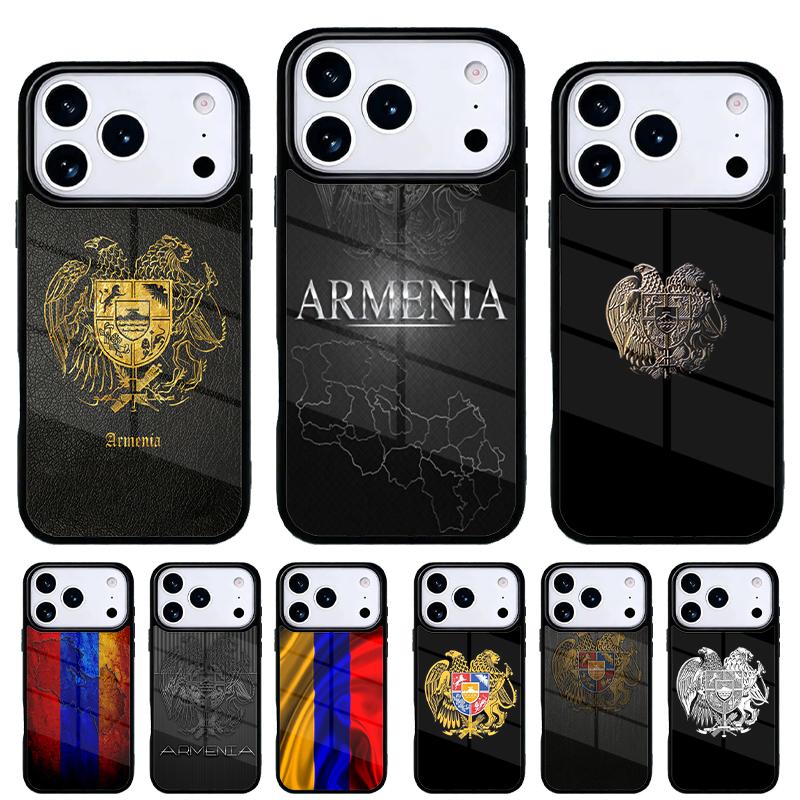 Чехол для телефона с гербом Армении и флагом для iPhone 17 16 15 14 13 Pro Max Задняя крышка для 12 11 Pro Coque