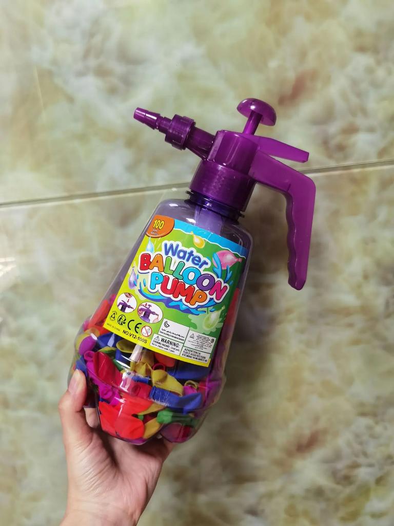 Набор для наполнения воды Water Fight Простой в использовании надувной насос для воздушных шаров поставляется с 100 воздушными шарами для развлечений на свежем воздухе большой вместимости