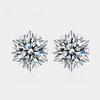 D Color  100% Real 925 Sterling Silver Moissanite Earrings 2 Carat In Total Stud For Women Top Quality Sparkling Wedding Jewelry