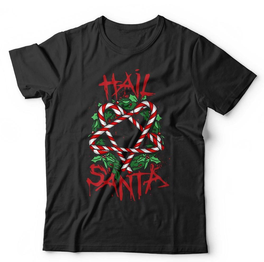 Christmas Hail Santa T Shirt Unisex and Kids Funny Gothic Rock Punk Xmas Festive