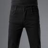 Men's Jeans Straight Slim Casual Stretch Mid-waist Trousers