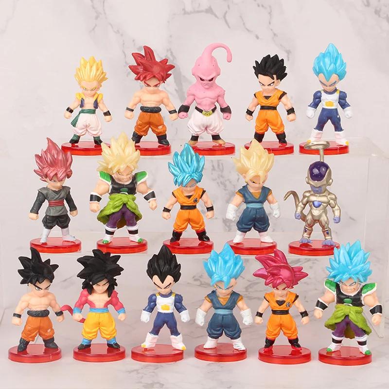 8-21 шт./лот Мини-фигурки Dragon Ball Супер Сайян Гоку Веджета Фигурки Действия Куклы DBZ Модели Игрушки Подарки