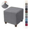 1PC Square Elastic Footstool Slipcovers Stretch Jacquard Ottoman Stool Covers  All-inclusive Durable Footrest Cover Living Room
