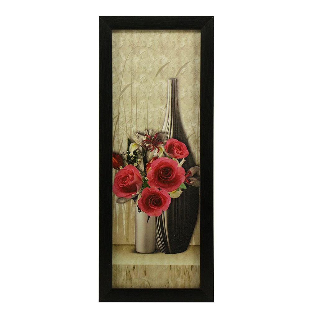 Набор цветочных картин из 3 предметов (1056) Без стекла 5,2 х 12,5, 9,5 х 12,5, 5,2 х 12,5 дюйма, разноцветный