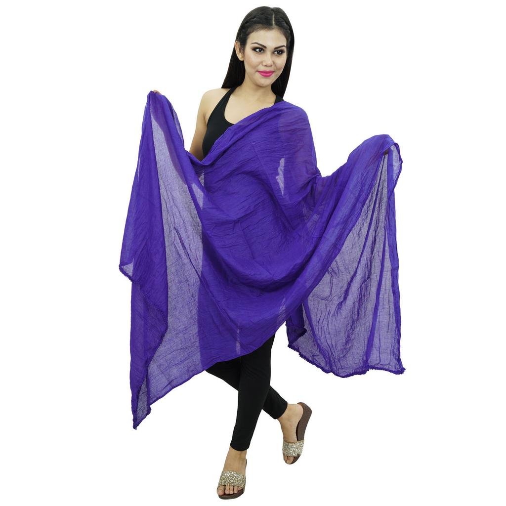 Long Cotton Voile Dupatta Stole Women Neck Wrap Indian Scarves Chunni
