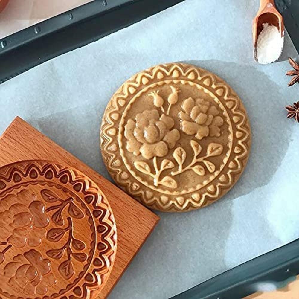 Raspberry Biscuit Fondant Carved Wooden Gingerbread Cookie Mold Shortbread Mold Cookie Cutter Molds