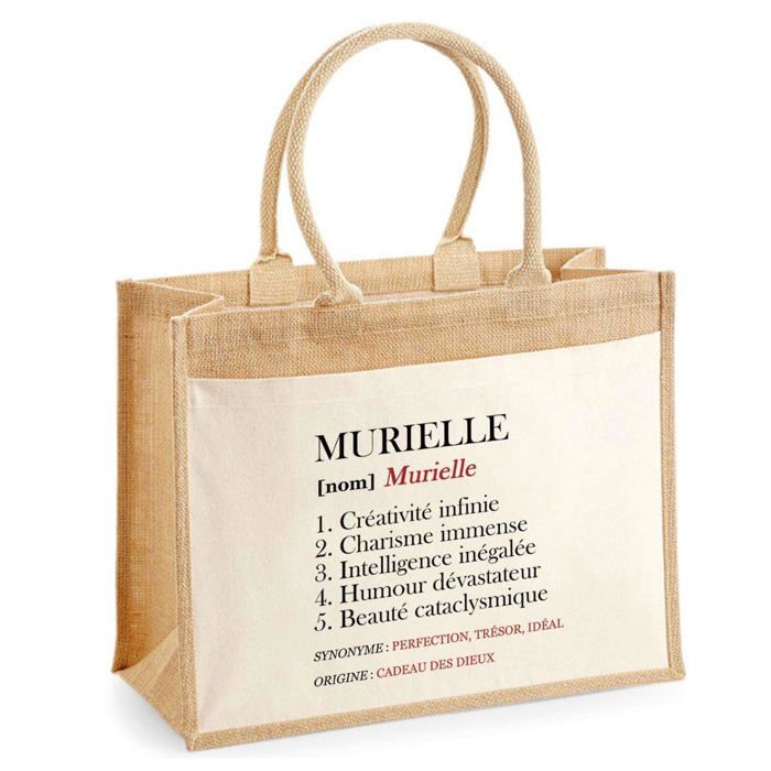 Sac de plage - PLANETEE - Jute avec poche Murielle Définition - Coton - 43 x 33 cm - Anses bandoulière