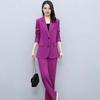 Женские костюмы-двойки, повседневный блейзер с длинным рукавом и брюки, деловые наряды, формальные комплекты для офисной работы