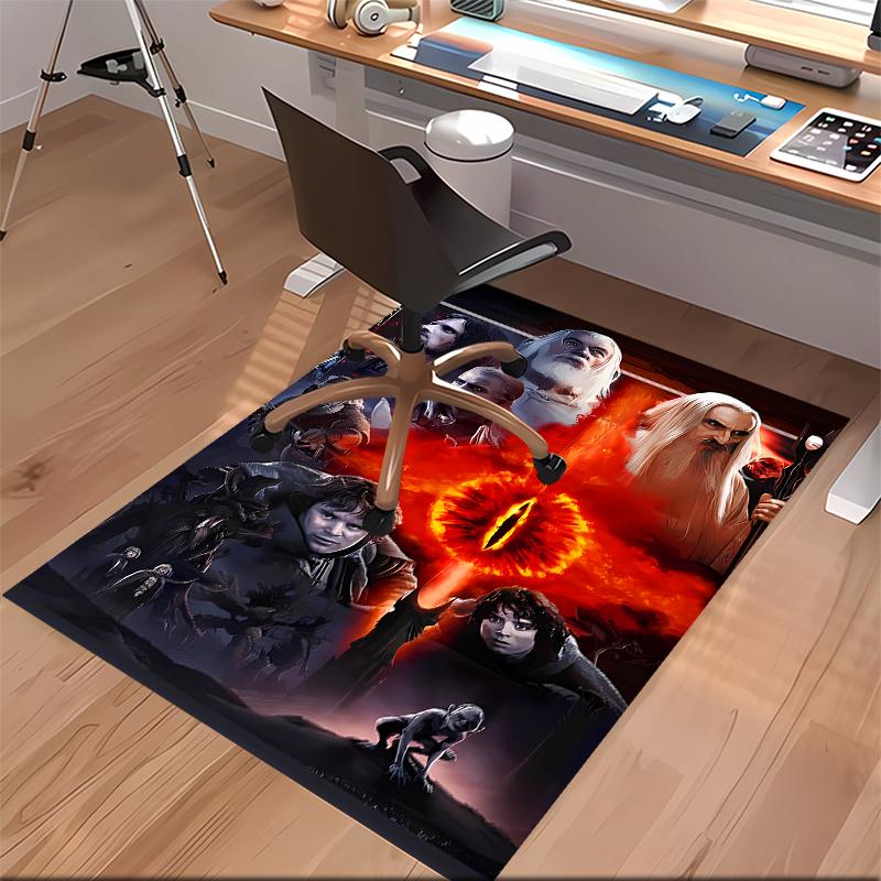 1pc The Lord of the Rings2 Print Area Rug - Soft, Washable Non-Slip Indoor Mat for Office Chairs, Living Room, Home Office Decorative Rug